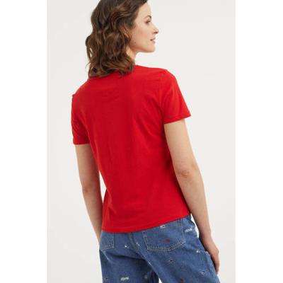 Tommy Jeans T-shirt van biologisch katoen rood