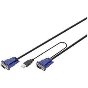 Digitus DS-19232 toetsenbord-video-muis (kvm) kabel Meerkleurig, Zwart 3 m