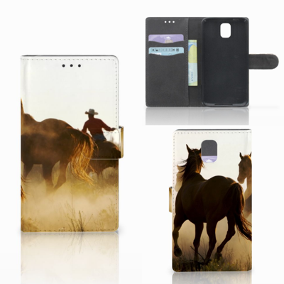 Samsung Galaxy Note 3 Telefoonhoesje met Pasjes Design Cowboy Samsung Galaxy Note 3 Telefoonhoesje met Pasjes Design Cowboy