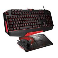 Spirit Of Gamer - 3-in-1 PRO-MK3 Gaming en Office Pack ES QWERTY - Toetsenbord 26 Verlichte anti-gosting/toetsen 4 macros/7 programmeerbare toetsen 3200 DP/muismat - PS4 / Xbox ONE/PC