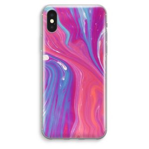 Paarse stroom: iPhone XS Max Transparant Hoesje