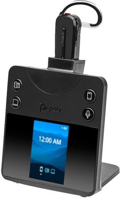 HP Poly Savi 8445 Office DECT In Ear headset Computer DECT, Bluetooth Mono Zwart Noise Cancelling Volumeregeling, Microfoon uitschakelbaar (mute)