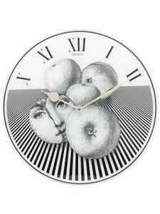 Fornasetti horloge à imprimé graphique - Blanc