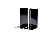 MAUL Boekensteun, registersteun van metaal, 2 stuks, boekenhouder, organizer voor kinderen, boeken, kantoor, plank, boekensteun van stevig metaal in stijlvol design, 14 x 12 x 24 cm, zwart