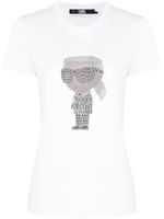 Karl Lagerfeld t-shirt Ikonik à ornements strassés - Blanc