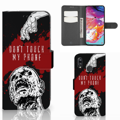Samsung Galaxy A70 Portemonnee Hoesje Zombie Blood Samsung Galaxy A70 Portemonnee Hoesje Zombie Blood