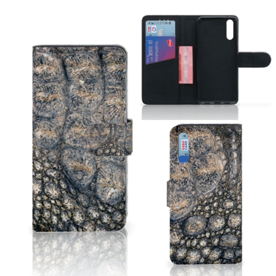 Huawei P20 Telefoonhoesje met Pasjes Krokodillenprint Huawei P20 Telefoonhoesje met Pasjes Krokodillenprint