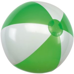 1x Waterspeelgoed groen/witte strandbal 28 cm   -