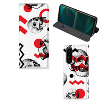 Mobiel BookCase Sony Xperia 5 III Skull Red - thumbnail