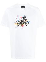 PS Paul Smith t-shirt en coton biologique à imprimé Cyclist Sketch - Blanc - thumbnail