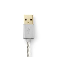 Nedis CCTB60500AL30 USB-kabel 3 m USB 2.0 USB A Micro-USB B Aluminium - thumbnail