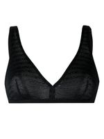 Emporio Armani brassière triangles à logo en jacquard - Noir