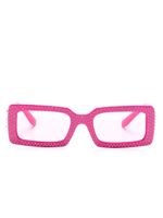 Dolce & Gabbana Eyewear lunettes de soleil rectangulaires à logo - Rose