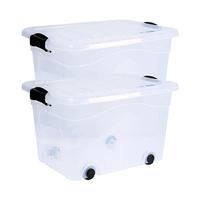 Opbergdoos, 20 l, set van 2 Anzio met wieltjes