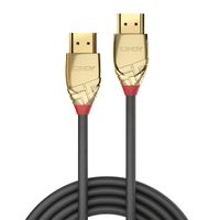 Lindy 37866 10m HDMI Type A (Standard) HDMI Type A (Standard) Goud, Grijs HDMI kabel - thumbnail