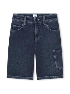 BOSS Kidswear Spijkershorts met geborduurd logo - Blauw