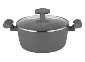 Michelino Braadpan 24cm - Hendels - Glazen Deksel - Grijs