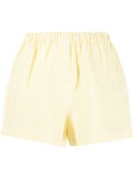 Forte Dei Marmi Couture short rayé en lin à taille élastiquée - Jaune