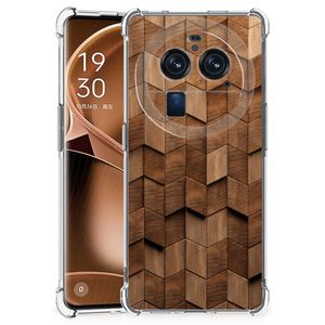 Stevig Telefoonhoesje voor OPPO Find X6 Pro Wooden Cubes