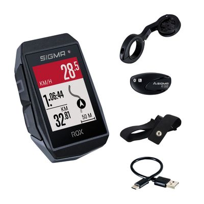 Sigma ROX 11.1 EVO HR Set Fietsnavigatie Fietsen GPS, GLONASS, Spatwaterdicht