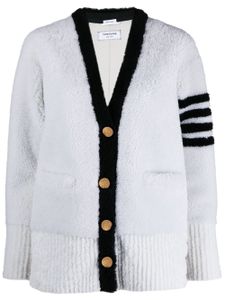 Thom Browne cardigan à détails 4 bandes signature - Blanc