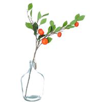 HBX Natural Living Kunstbloem citrusfruit tak clementine/mandarijn - 80 cm - oranje - kunst zijdebloemen   -