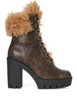 Giuseppe Zanotti bottes Tonix Winter à bordure en peau lainée - Marron - thumbnail