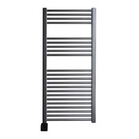 Sanicare elektrische design radiator 45x112cm gunmetal met Bluetooth en thermostaat links zwart - thumbnail