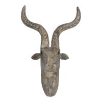 Houten Beeld Hertenkop Muurdecoratie - 37 x 22 x 48 cm