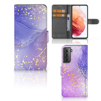 Hoesje voor Samsung Galaxy S21 Watercolor Paars - thumbnail