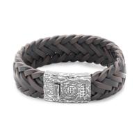 Rebel & Rose Big Braided Raw Vintage Black-Earth Armband L