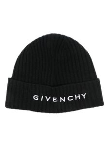 Givenchy logo-print ribbed knit beanie - Noir