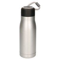 RVS thermosfles / isoleerfles voor onderweg 420 ml zilver grijs   -