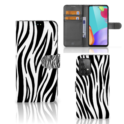 Samsung Galaxy A52 Telefoonhoesje met Pasjes Zebra Samsung Galaxy A52 Telefoonhoesje met Pasjes Zebra