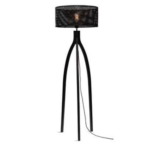 GOOD&MOJO Vloerlamp Java - Bamboe Zwart - 50x50x145cm - Driepoot