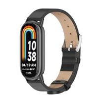 PU leren bandje - Zwart met zwarte aansluiting - Xiaomi Smart band 8