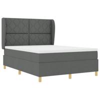 vidaXL Boxspringbed met matras stof donkergrijs 160x200 cm
