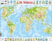 Larsen Puzzel Kaart - Wereld Geografisch (80 Stukjes) - Puzzel;Puzzel (7023852110676)