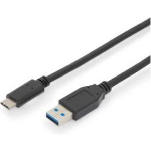 ASSMANN Electronic AK-300146-010-S 1m USB C USB A Mannelijk Mannelijk Zwart USB-kabel