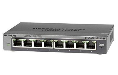 NETGEAR ProSAFE Unmanaged Plus Switch - GS108E - 8 Gigabit Ethernet poorten NETGEAR ProSAFE Unmanaged Plus Switch - GS108E - 8 Gigabit Ethernet poorten