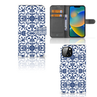 iPhone 14 Plus Hoesje Flower Blue - thumbnail