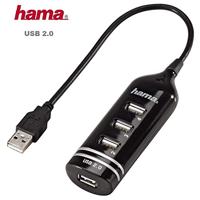 Hama 4-poorts USB 2.0 hub zonder voeding, ook compatibel met Windows 10, zwart