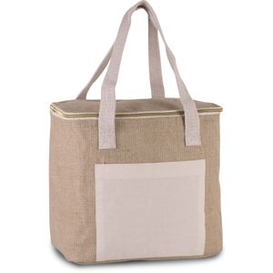 Koelbox/koeltas jute/canvas beige 12 liter   -