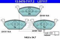 Remmenset, remschijf ATE, Remschijftype: Geventileerd: , Inbouwplaats: Vooras, u.a. für Audi, Skoda, VW, Seat - thumbnail