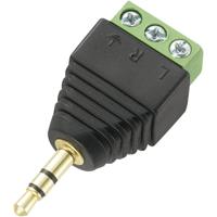 TRU COMPONENTS Jackplug 3.5 mm Stekker, recht Aantal polen: 3 Stereo Zwart 1 stuk(s)