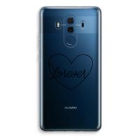 Forever heart black: Huawei Mate 10 Pro Transparant Hoesje - thumbnail