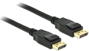 Delock 83805 DisplayPort-kabel DisplayPort Aansluitkabel DisplayPort-stekker, DisplayPort-stekker 1.00 m Zwart Vergulde steekcontacten