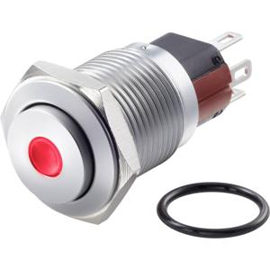 TRU COMPONENTS TC-7494928 TC-GQ16-KH-11D/J/R/12V/C Vandalismebestendige drukschakelaar 48 V/DC 2 A 1x uit/(aan) Moment Rood IP65 1 stuk(s)