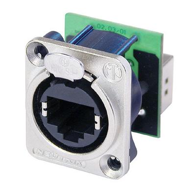 Neutrik NE8FDP RJ45-dataconnector etherCon D-serie NE8FDP Bus, recht NE8FDP Aantal polen: 8P8C Nikkel 1 stuk(s)