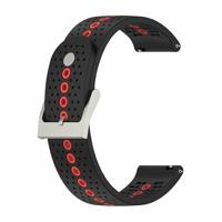By Qubix - Compatible met Garmin Forerunner 55/245 / 645 - Dot Pattern bandje - Zwart met rood - Compatible Garmin bandje - Bandbreedte: 20mm